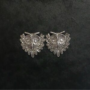 Silver Owl Earrings